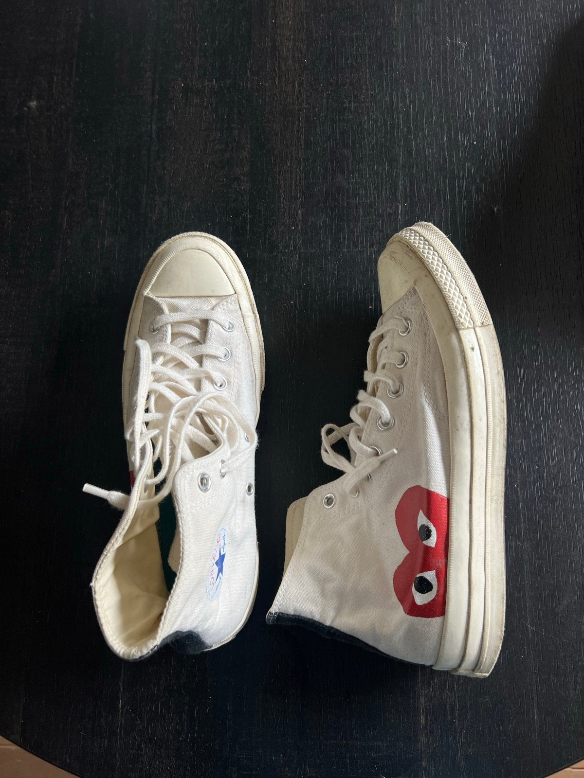 Converse Comme des Garçons Play High-Top Sneakers 44, Ophalen of Verzenden, Gedragen, Wit, Sneakers of Gympen