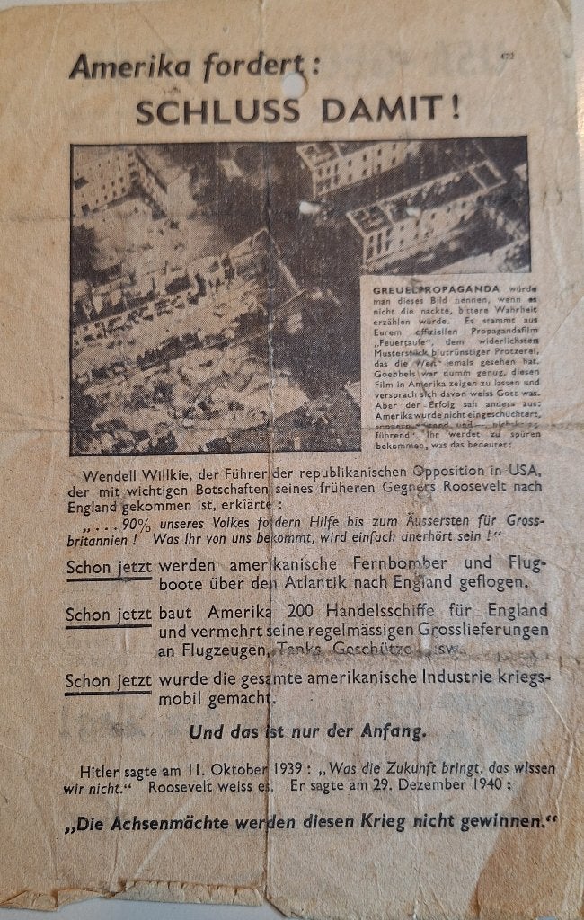 WWII-propagandastrooibiljet 1941, Verzenden, Overige soorten, Engeland, Overige typen