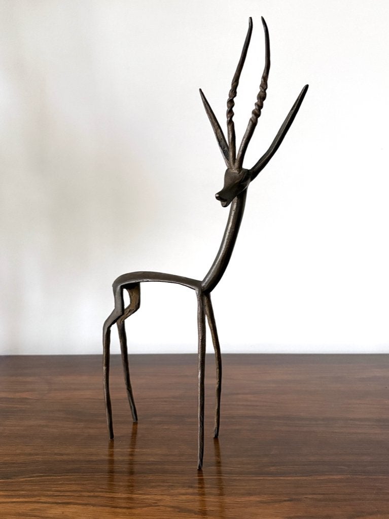 Prachtig minimalistisch gazelle-beeld MCM stijl van jaren 60, Ophalen of Verzenden, Zo goed als nieuw, Dier
