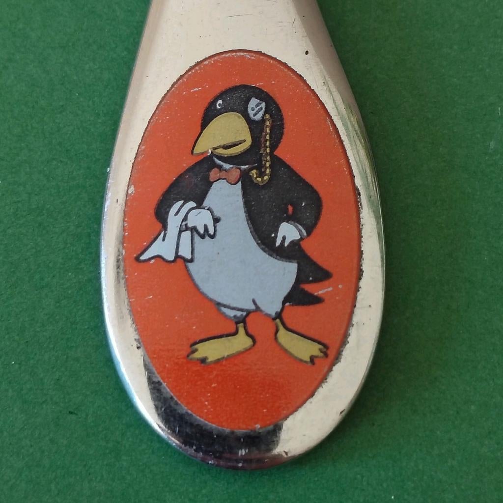 MESJE MET PINGUÏN OBER*BSF KINDER MES, Huis en Inrichting, Keuken | Bestek, Verzenden, Gebruikt, Rvs of Chroom, Los bestek