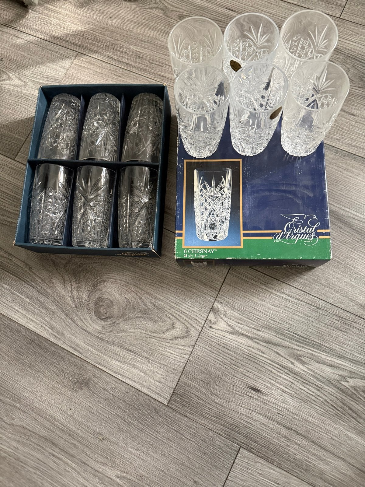 2 Set van nieuwe Cristal d'Arques Chesnay glazen, Ophalen of Verzenden