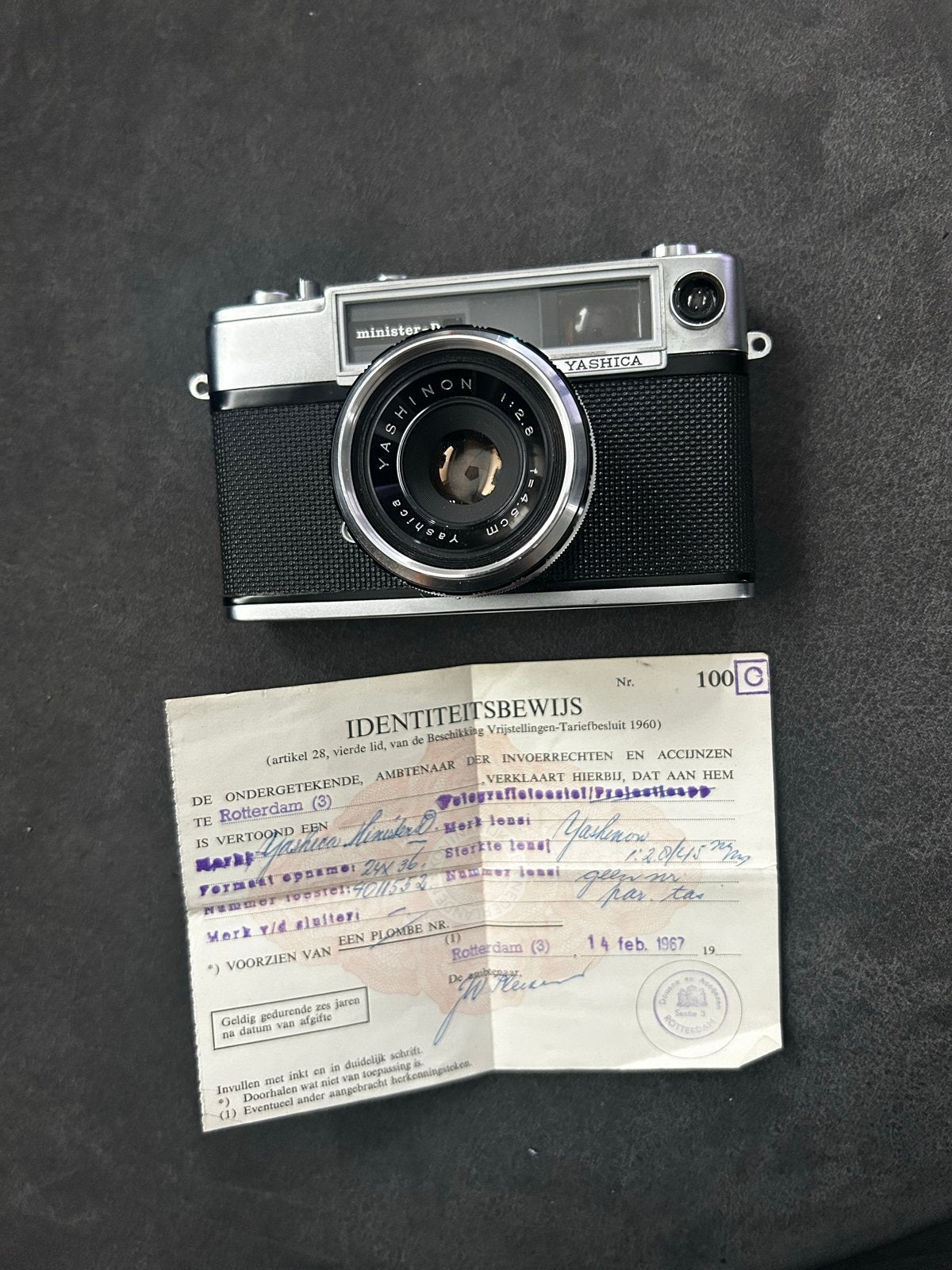 Yashica Minister-D Vintage Camera, Audio, Tv en Foto, Fotocamera's Analoog, Ophalen of Verzenden, Gebruikt, Compact, Overige Merken