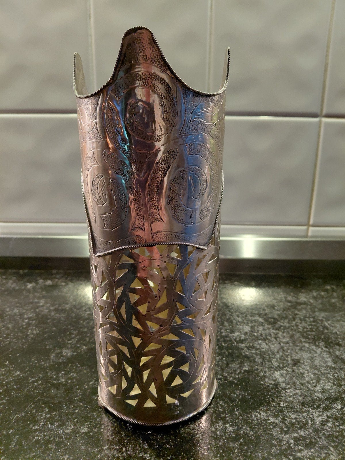 HANDGEMAAKTE MAROKKAANSE METALEN WATERFLESHOES, Huis en Inrichting, Ophalen of Verzenden, Eenpersoons, 90 cm