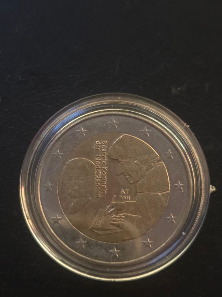 Twee euro munt beatrix erasmus 500ste verjaardag, Ophalen of Verzenden, Overige landen, 2 euro, Losse munt