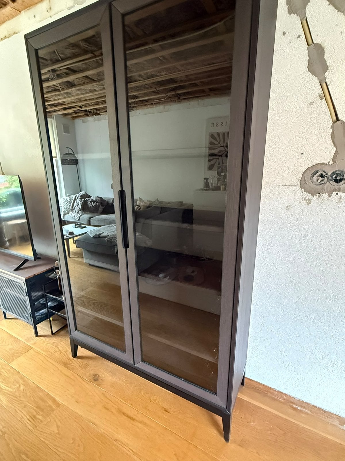 Donkerbruine IKEA Regissor kast, Ophalen, 100 tot 150 cm, 200 cm of meer, Zo goed als nieuw