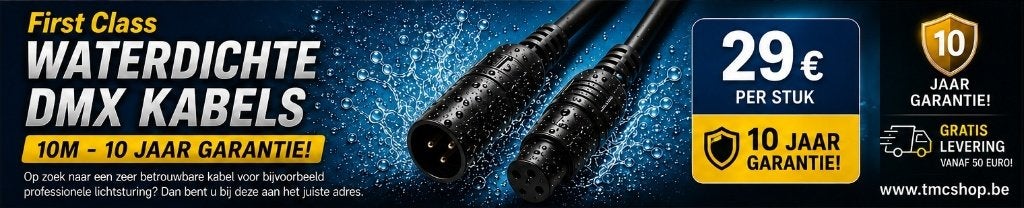 Nieuwe First Class Waterdichte Dmx Kabels 10m 10Jaar Garanti, Ophalen of Verzenden, Nieuw, Complete set