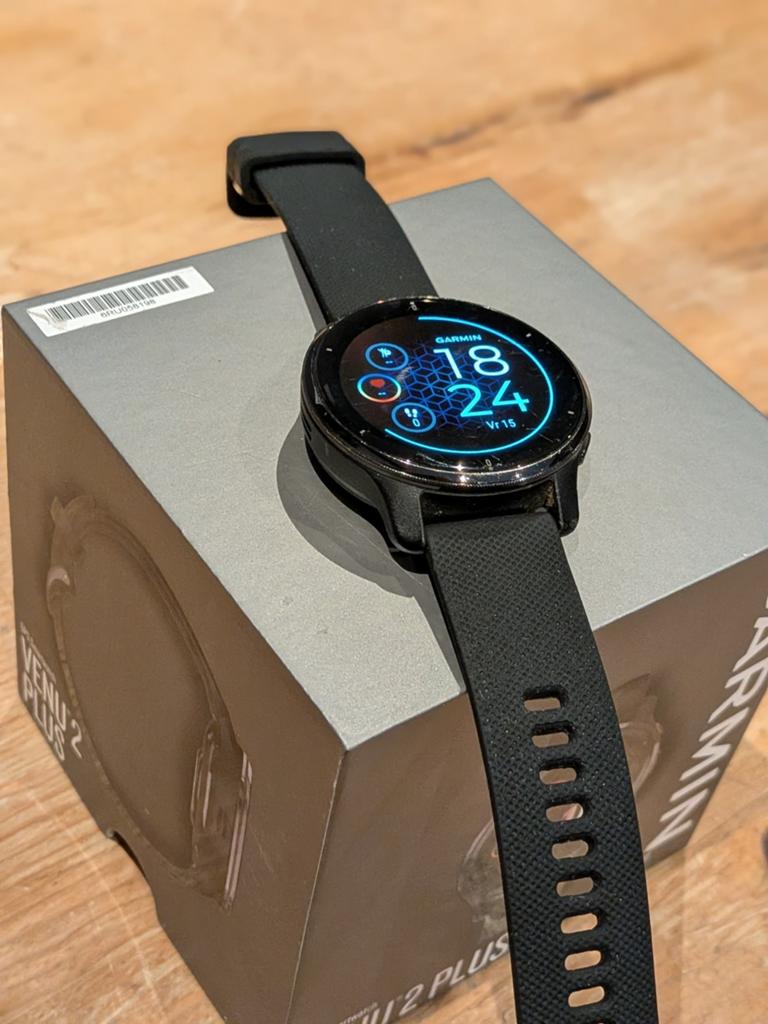 Garmin Venu 2 Plus Smartwatch Zwart - Zo goed als nieuw, Zwart, Garmin, Ophalen of Verzenden, Zo goed als nieuw