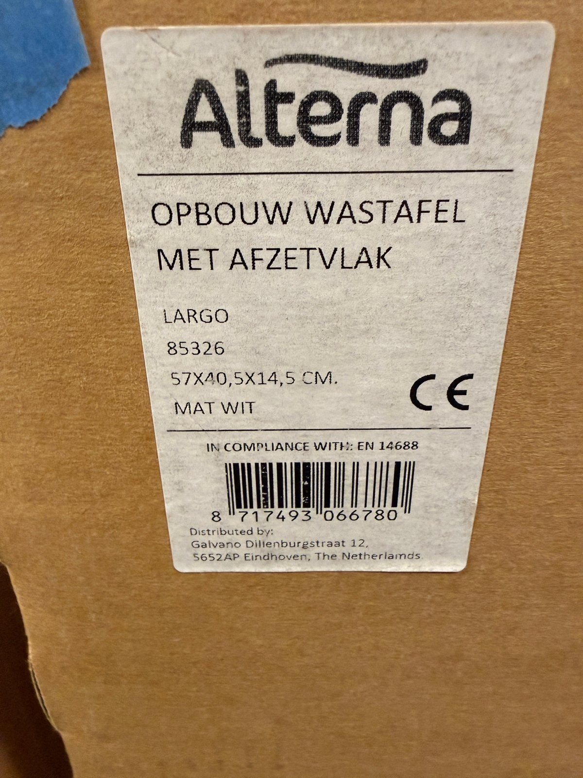 2x ALTERNA LARGO DESIGN WASTAFEL – NIEUW IN DOOS!, Ophalen, Nieuw, Wastafel