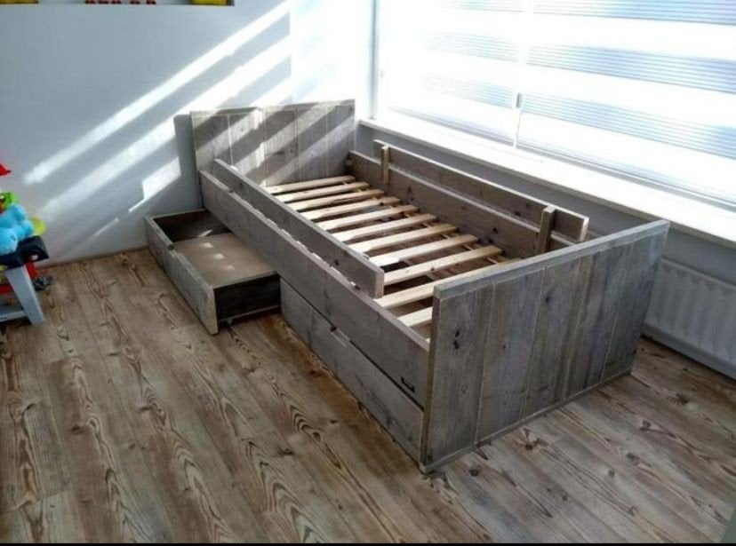 bedden van steigerhout OOK MAATWERK, Eenpersoons, Steigerhout, Nieuw, Ophalen of Verzenden