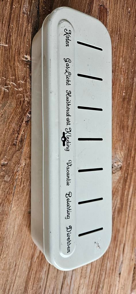Vintage Brabantia spaarpot - Huishoudbudgetverdeler, Verzamelen, Spaarpotten, Ophalen of Verzenden, Gebruikt, Metaal of Blik, Overige thema's