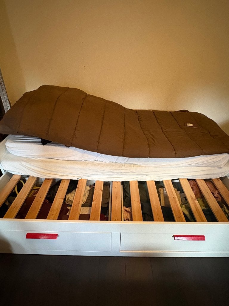 IKEA Uitschuifbaar Bed 1-2 Persoons met Opbergruimte, Ophalen, Wit, Tweepersoons, 80 cm