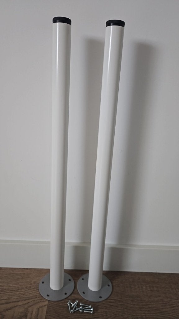 2x Adils poot voor bureau Ikea, wit, 70x4cm, Ophalen, Overige typen, Metaal, Zo goed als nieuw