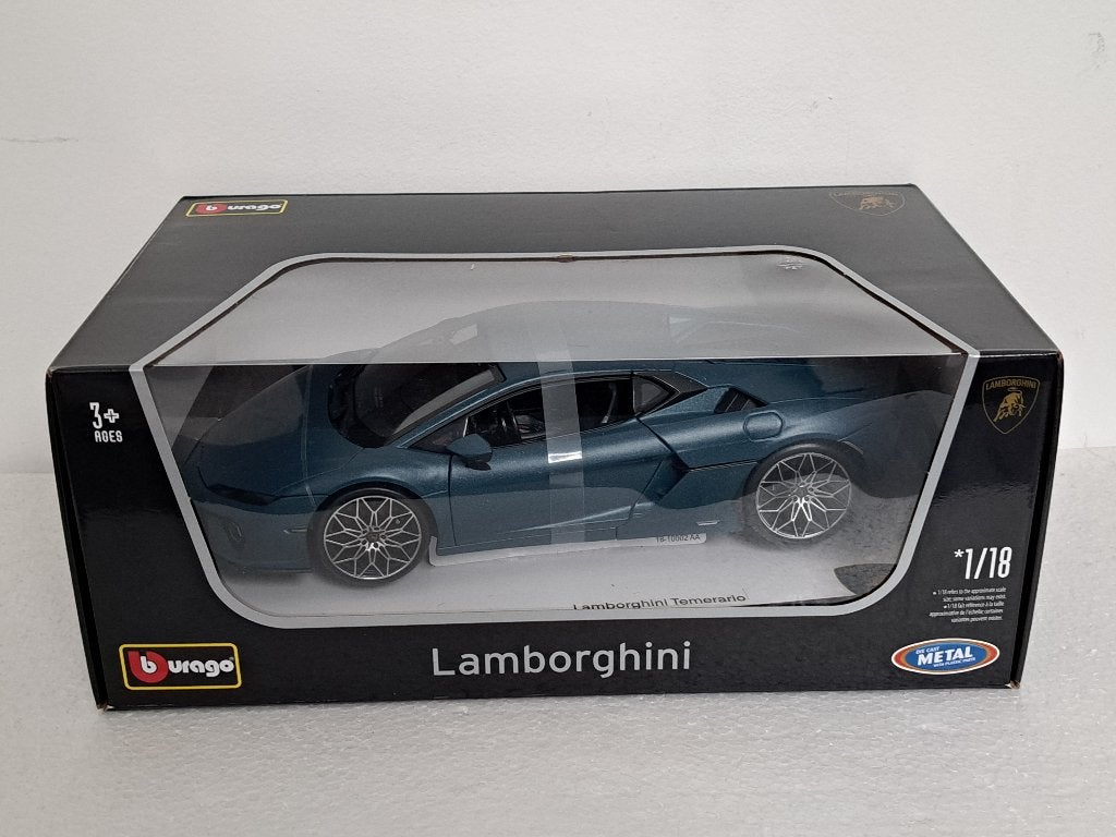 Lamborghini Temerario 1/18 Blauw Bburago NIEUW, Ophalen of Verzenden, Nieuw, Auto, Bburago
