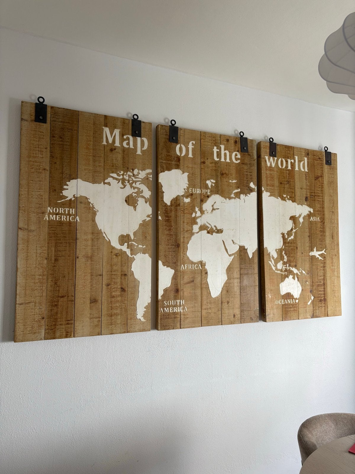 Houten Wereldkaart Wanddecoratie - Vintage Stijl, Ophalen, Gebruikt, Hout, Vintage