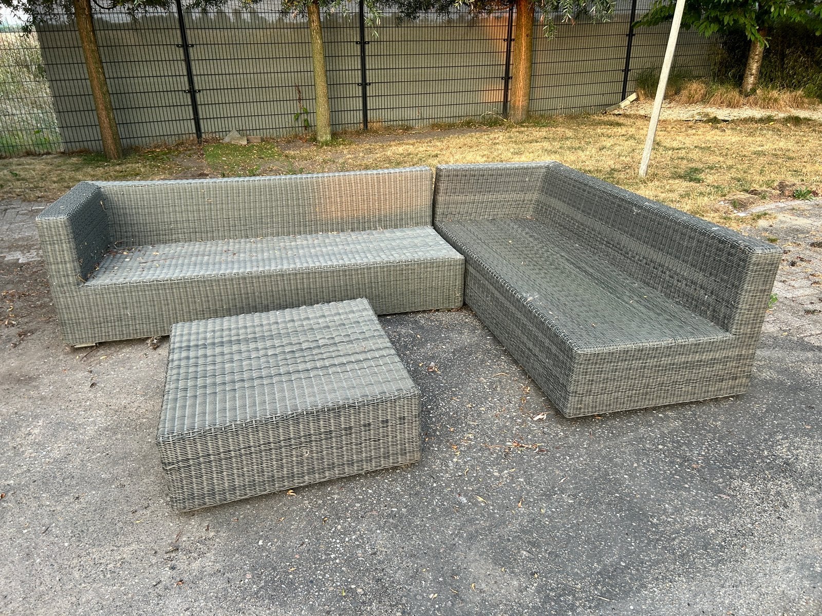 Gratis tuinset zonder kussens, Ophalen, Kunststof, Gebruikt, Bank