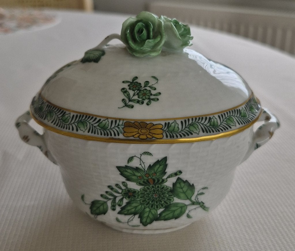 Prachtig Herend Apponyi Green schaaltje - Chinese Bouquet, Ophalen of Verzenden