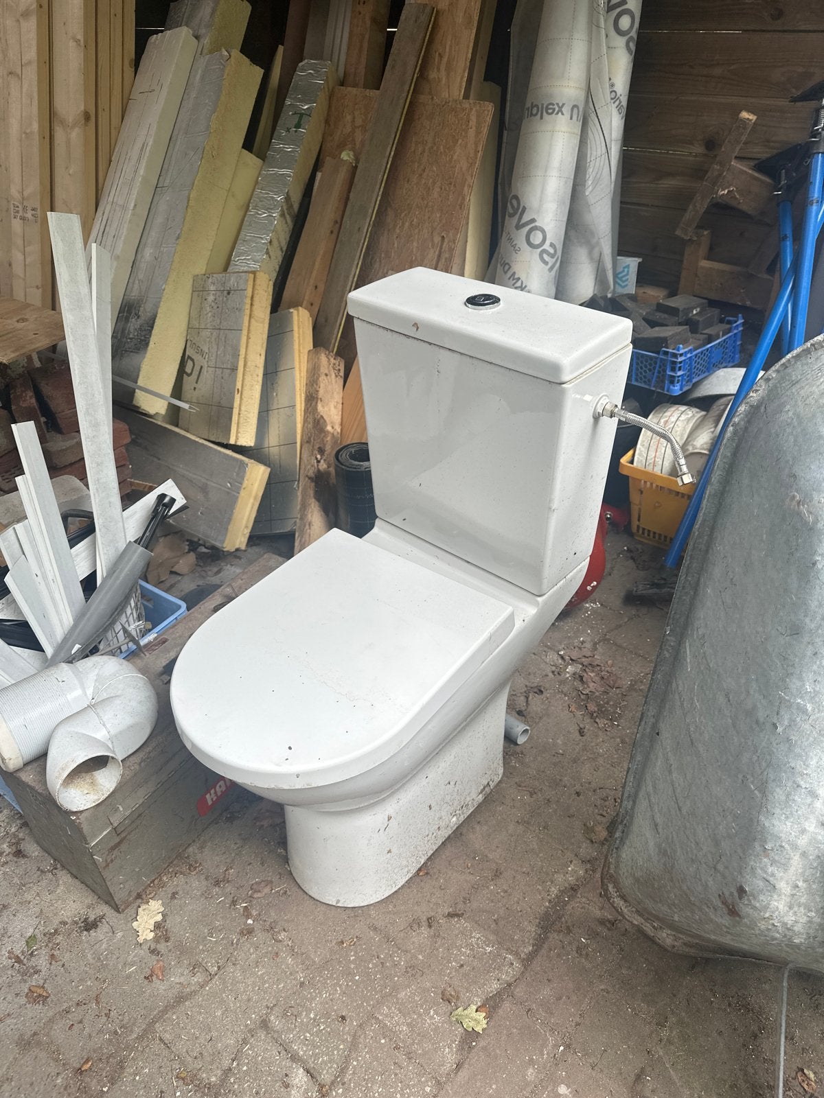 Witte WC pot met stortbak, Ophalen, Gebruikt, Toilet