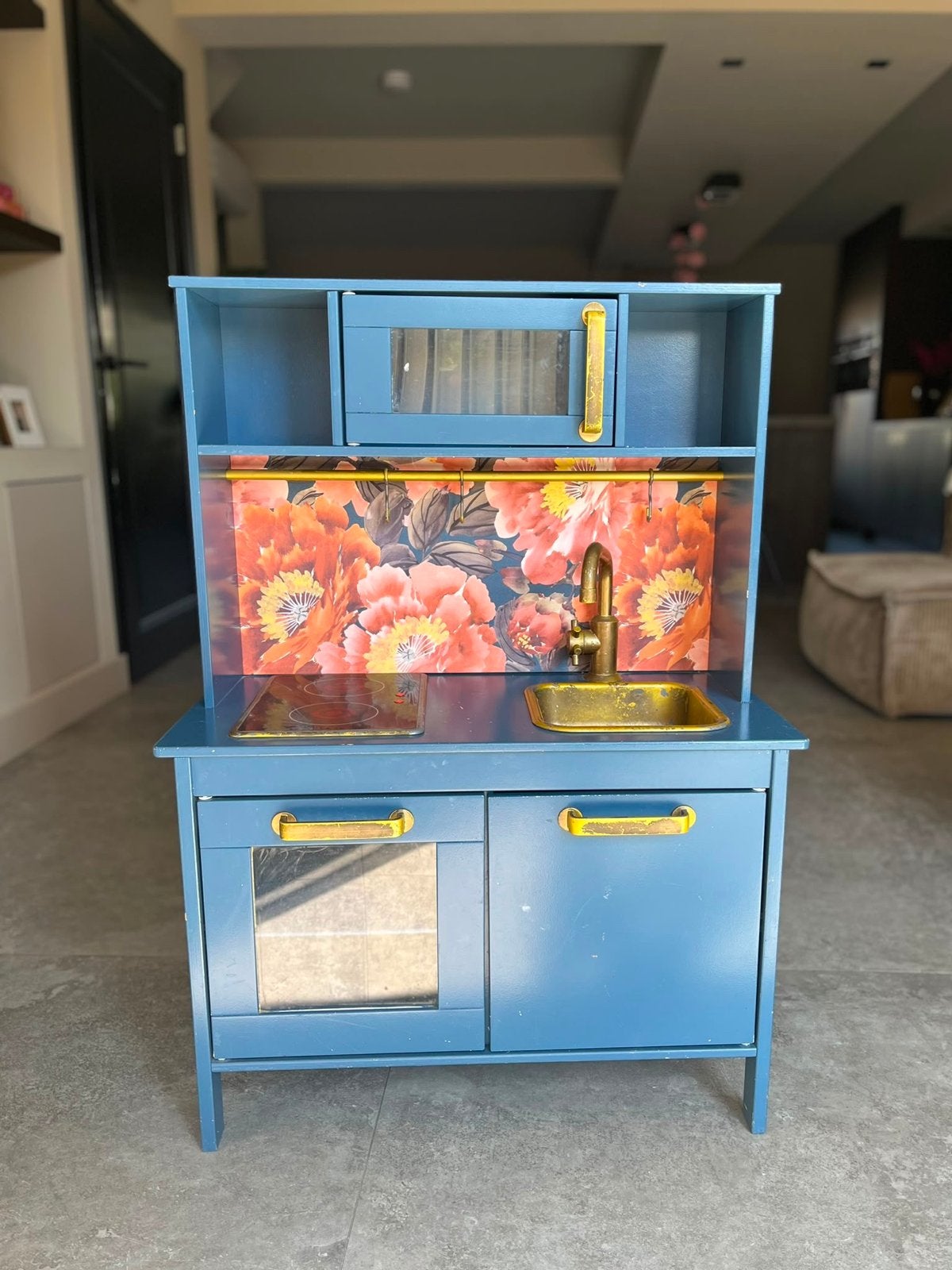 IKEA Duktig Speelkeuken - Blauw met Bloemenprint, Ophalen, Gebruikt, Hout, Speelkeuken