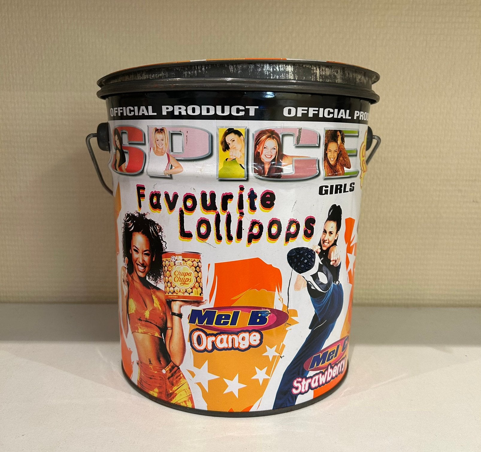 Spice Girls Chupa Chups lolly verfblik 1997, Verzamelen, Blikken, Ophalen of Verzenden, Zo goed als nieuw, Overige