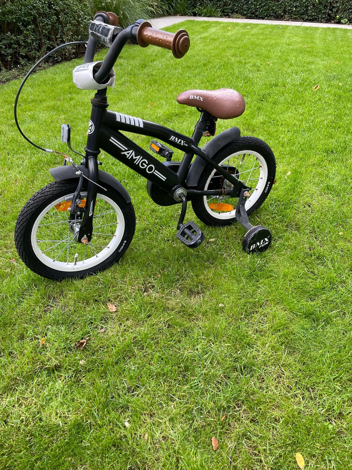 Amigo BMX kinderfiets met zijwieltjes, Ophalen of Verzenden, Gebruikt, Minder dan 16 inch, Zijwieltjes