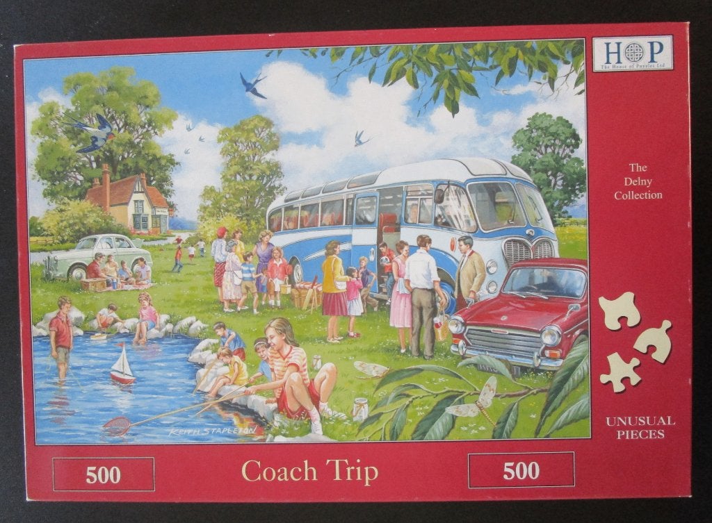 HOP puzzel - Coach Trip - 500 st., Ophalen of Verzenden, 500 t/m 1500 stukjes, Zo goed als nieuw, Legpuzzel