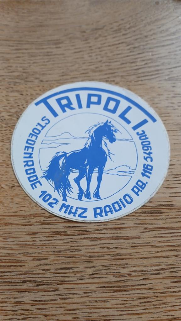 Sticker radio TRIPOLI piraat zendamateur, St. Oedenrode, Ophalen of Verzenden, Zo goed als nieuw