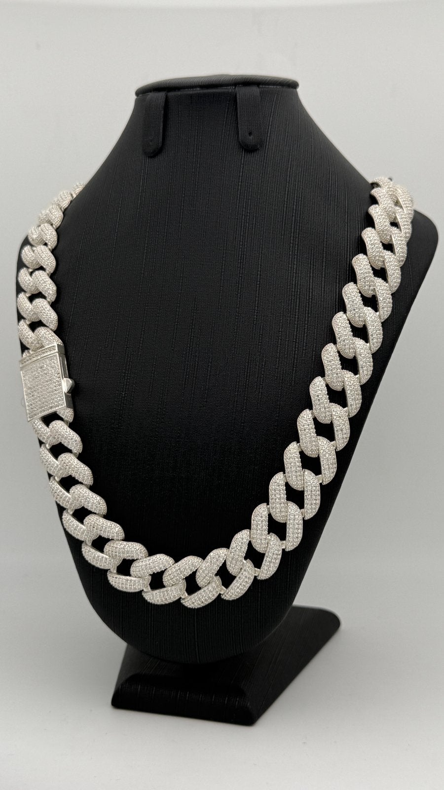 925 Zilveren Iced Out Cuban Link Ketting 70 cm - 1.80 cm, Nieuw, Ophalen of Verzenden, Nvt, Nvt