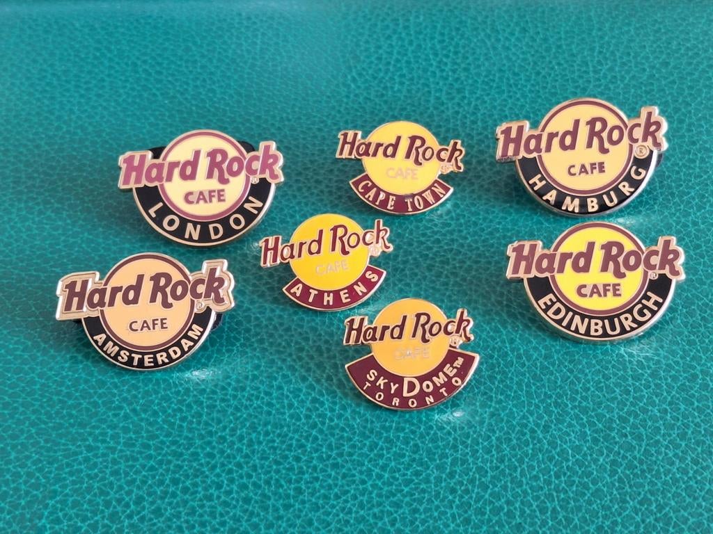 Hard Rock Cafe : 7 verschillende steden, Emaille Pins, Verzenden, Zo goed als nieuw, Merk, Speldje of Pin