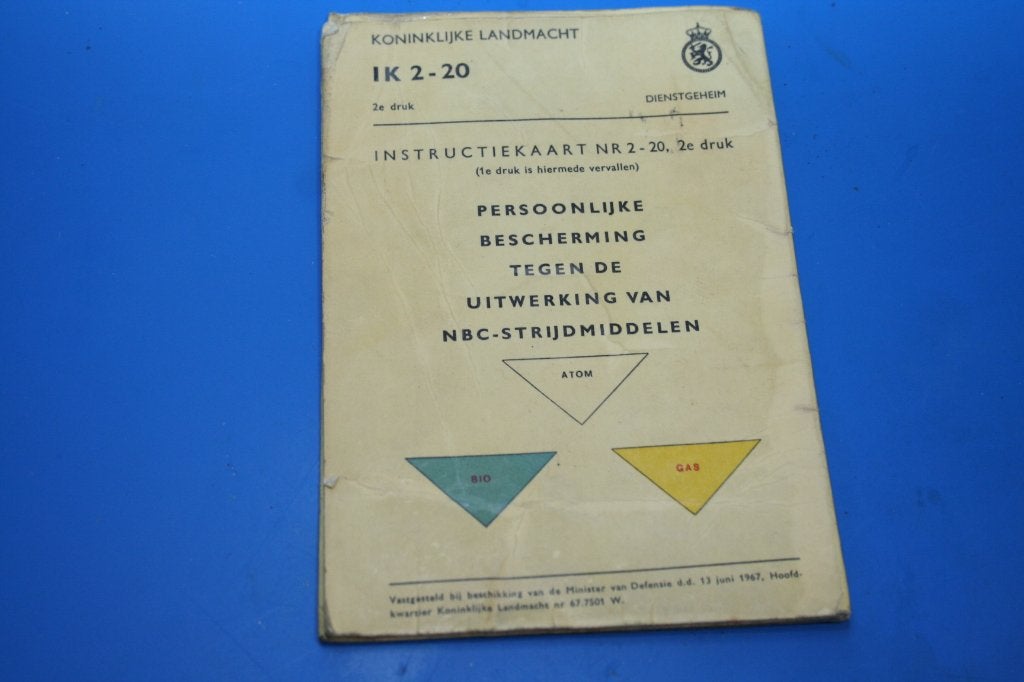 NBC instructie kaart Landmacht SHF, Verzamelen, Ophalen of Verzenden, Landmacht, Nederland, Embleem of Badge