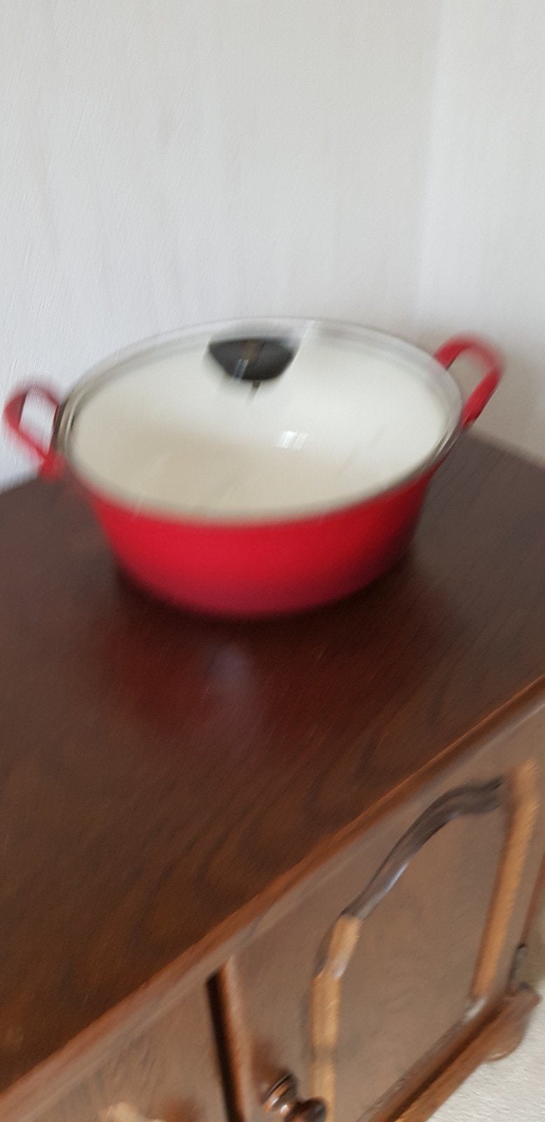 Gietijzeren braadpan met glazen deksel, Verzenden, Gebruikt, Gietijzer
