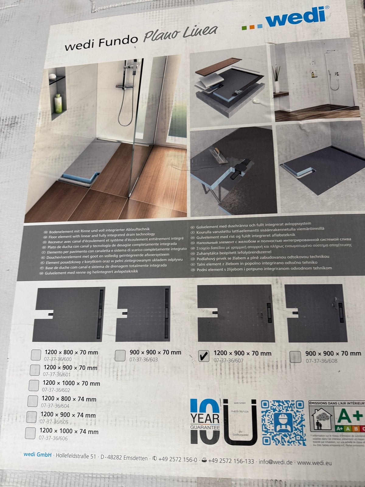 WEDI FUNDO PLANO LINEA 120x90 COMPLETE SET-NIEUW IN DOOS, Ophalen, Nieuw, Rvs, Douche