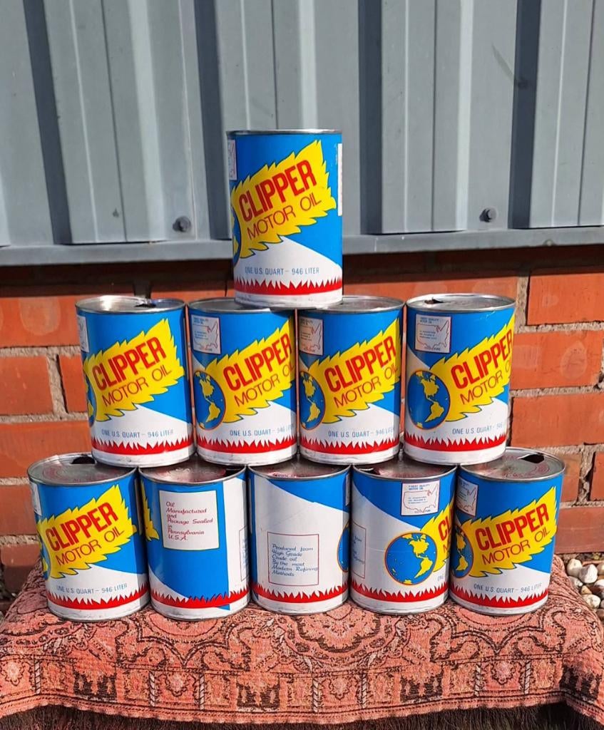 Vintage USA olieblik, olieblikken van Clipper Motor Oil., Gebruikt, ., ., .