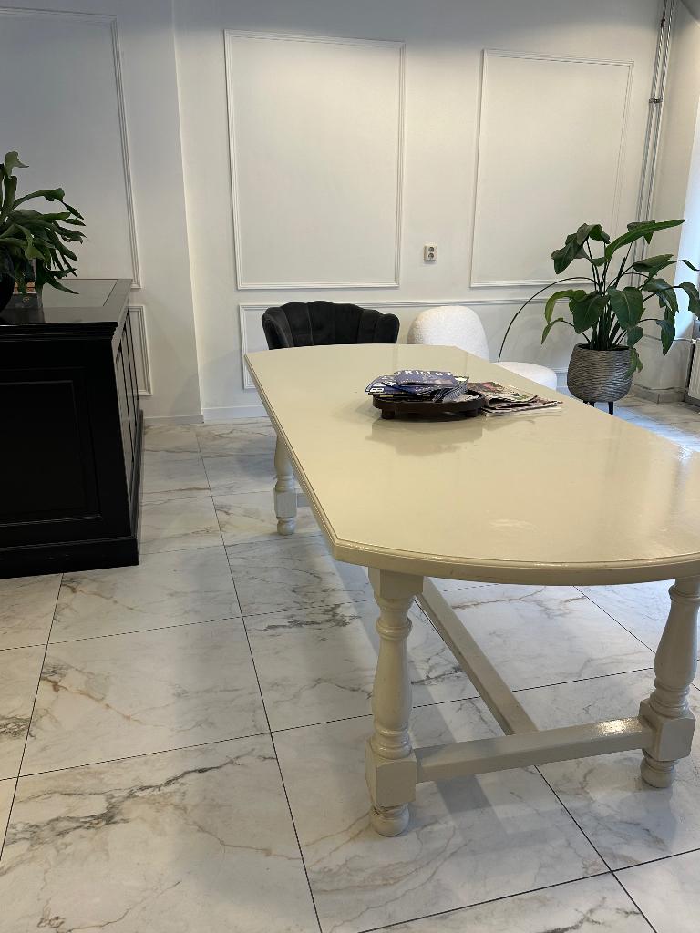 Tafel en 4 rofra home stoelen ( 1 stoel kapot), Ophalen, Gebruikt, Overige materialen, 200 cm of meer