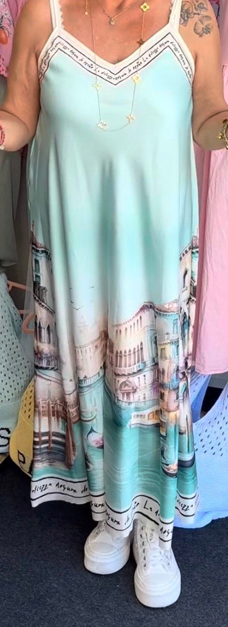 Mooie ibiza jurk, Kleding | Dames, Jurken, Ophalen of Verzenden, Zo goed als nieuw, Maat 42/44 (L), Onder de knie