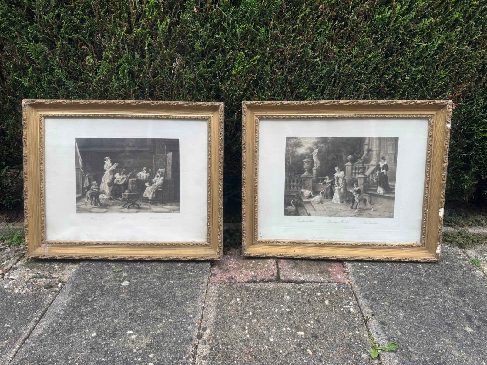 2x klassieke kunstdruk van Luigi Crosio - Tante Jo, Ophalen