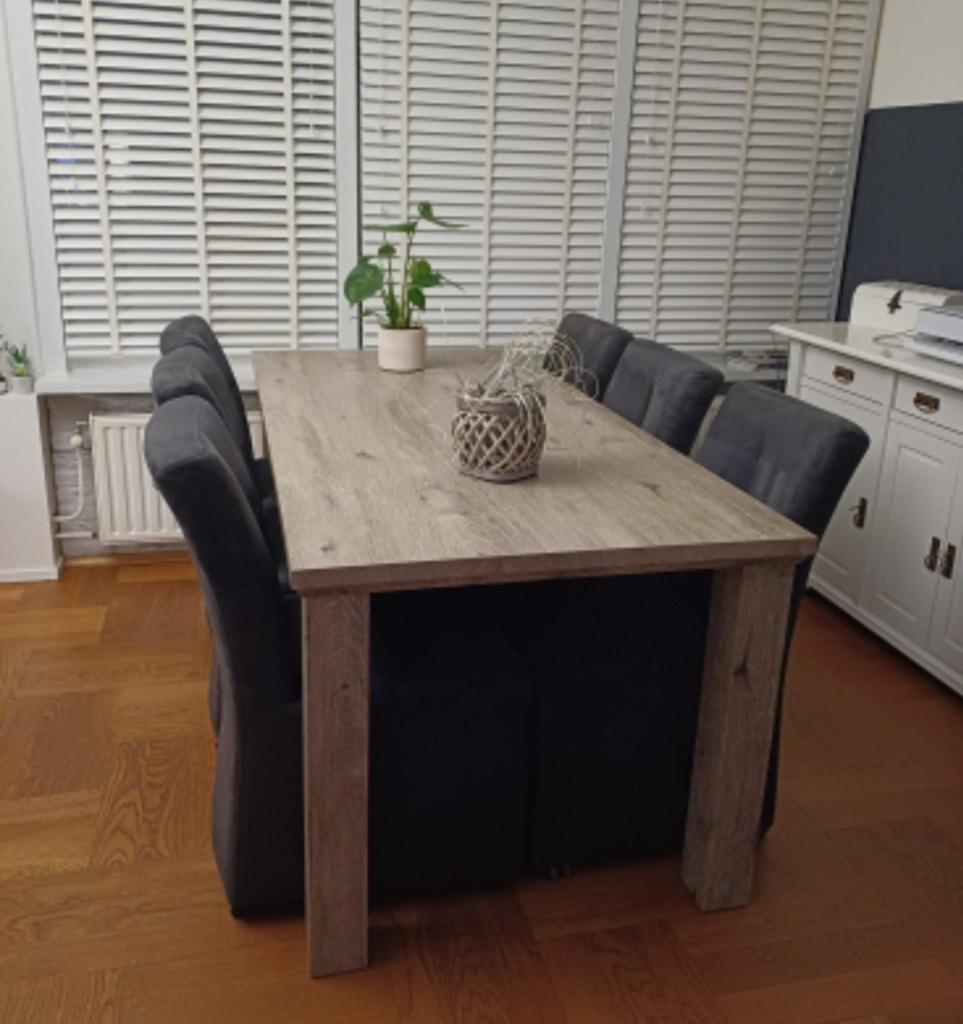 Eetkamerstoelen, Huis en Inrichting, Ophalen, Zo goed als nieuw, Grijs, Vijf, Zes of meer stoelen