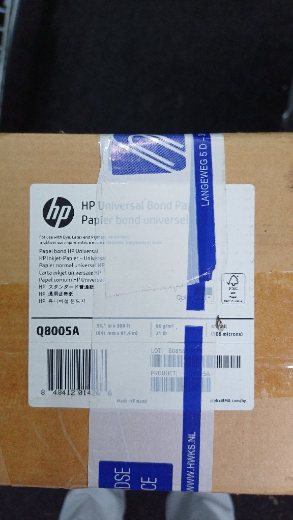 Nieuwe rol papier 80grams 841mm x 91,4 meter - HP Q8005A, Diversen, Ophalen, Nieuw