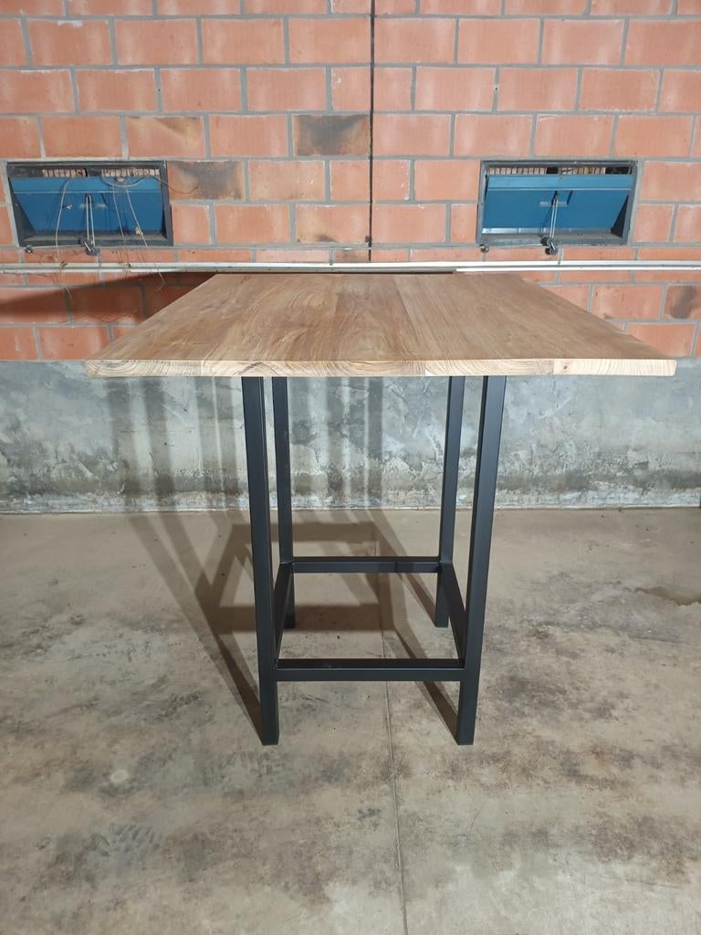 Bartafel handgemaakt, voud oud teak en staal, Ophalen