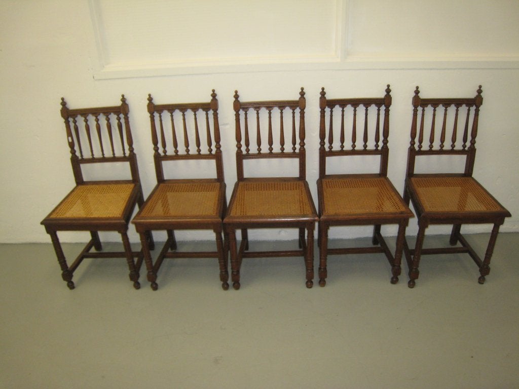 Set van 5 antieke Franse stoelen