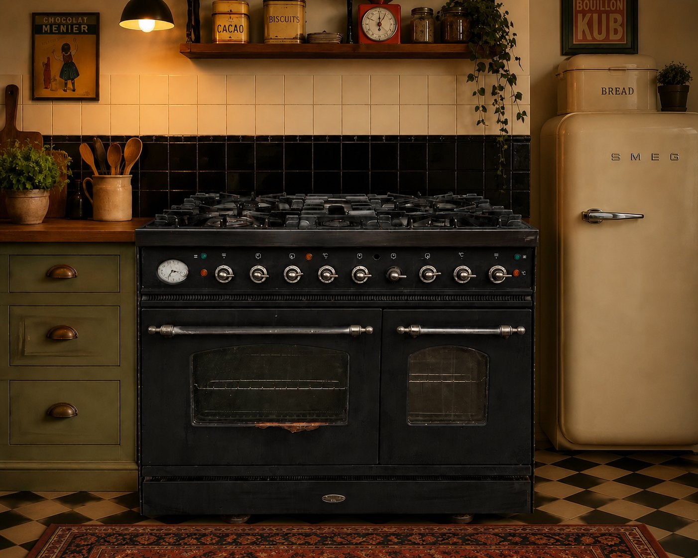 Boretti gasfornuis met 2 ovens, Gebruikt, 60 cm of meer, Ophalen of Verzenden, Gas