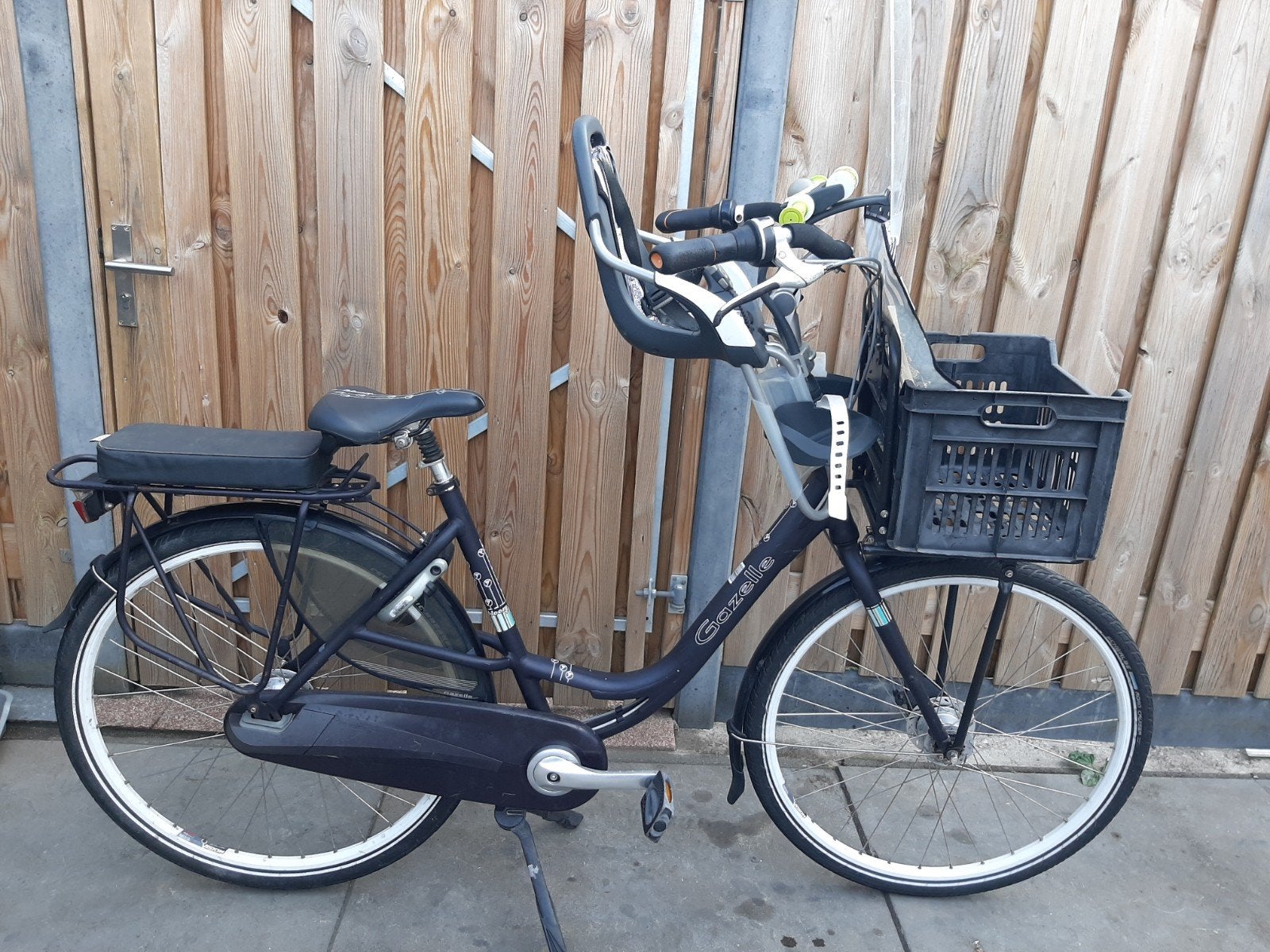 moederfiets met zitjes Gazelle Bloom 28 inch 53 cm 7 versnel, 2 zitjes, 53 tot 56 cm, Zo goed als nieuw, Gazelle