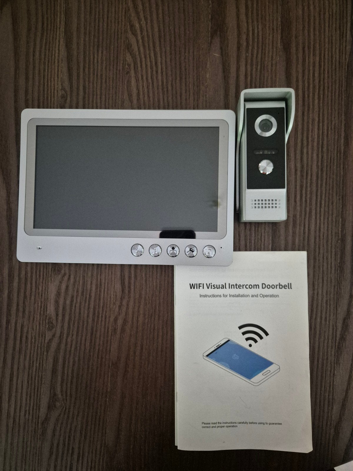 Wifi Video Intercom Deurbel met Monitor, Ophalen, Compatibel met smartphone, Zo goed als nieuw, Draadloos