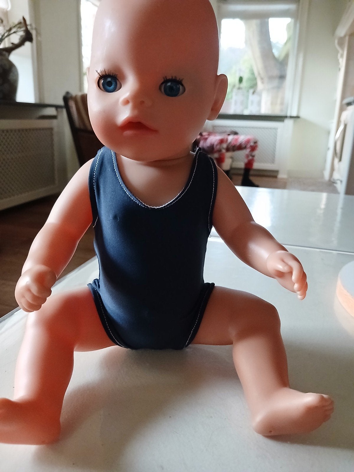 donkerblauw badpak baby born pop 36/38, Ophalen of Verzenden, Nieuw, Babypop