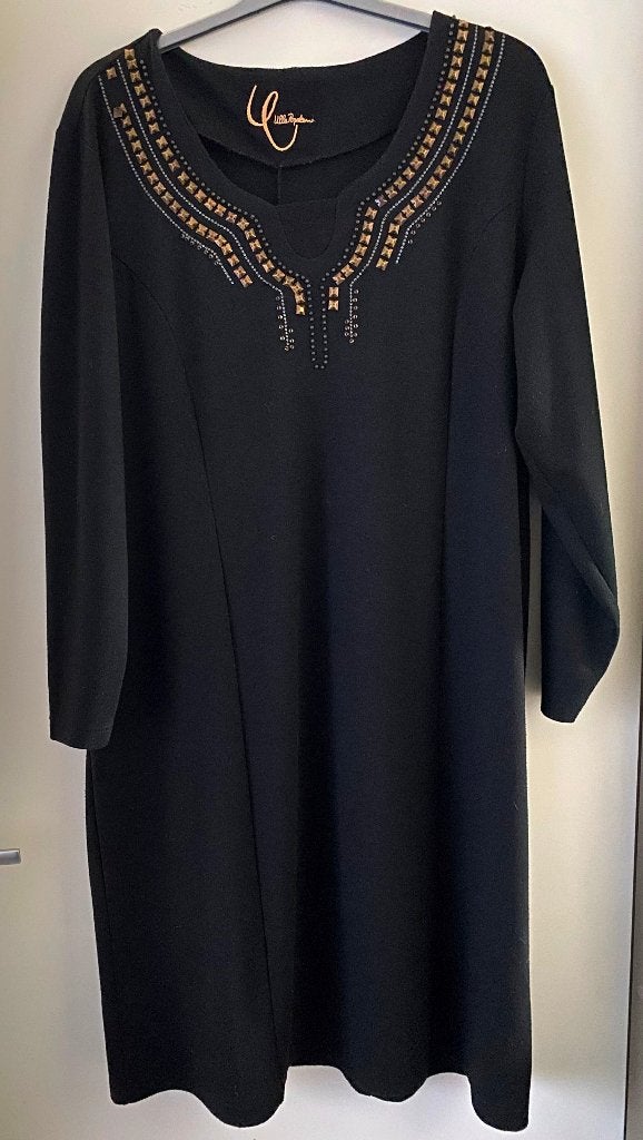Ulla Popken jurk tuniek zwart, maat 50-52, Verzenden, Zwart, Maat 46/48 (XL) of groter, Zo goed als nieuw