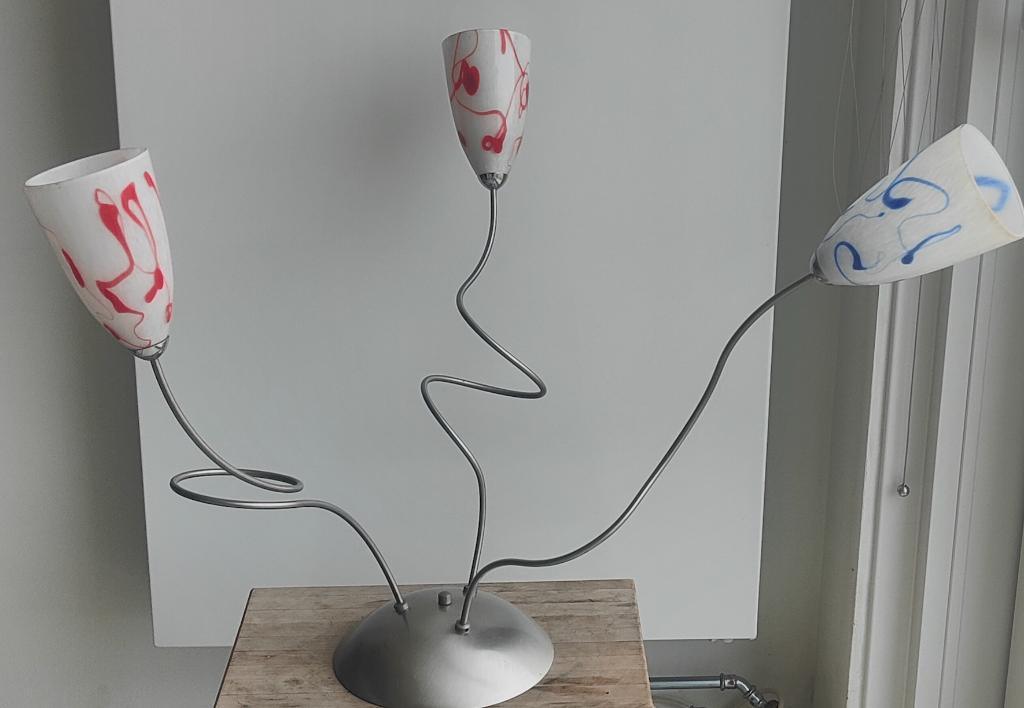 Hanglamp, Huis en Inrichting, Lampen | Hanglampen, 50 tot 75 cm, Ophalen of Verzenden, Zo goed als nieuw, Glas