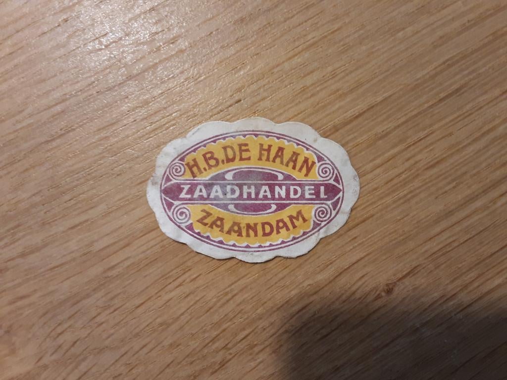 Sluitzegel Zaandam.zaadhandel H.B. de Haan, Verzamelen, Ophalen of Verzenden, Gebruikt