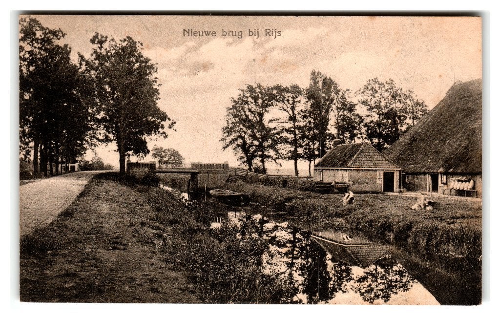 Rijs, (dicht bij IJsselmeer) Nieuwe brug bij Rijs, Verzenden, 1920 tot 1940, Gelopen, Friesland
