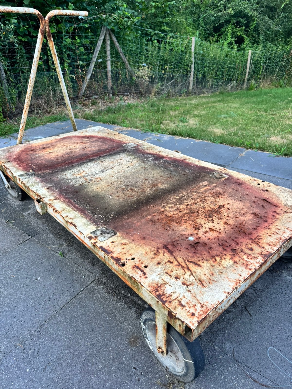 zeer zware grote platte kar/wagen, 100 liter of meer, Ophalen, Gebruikt, Transportkar