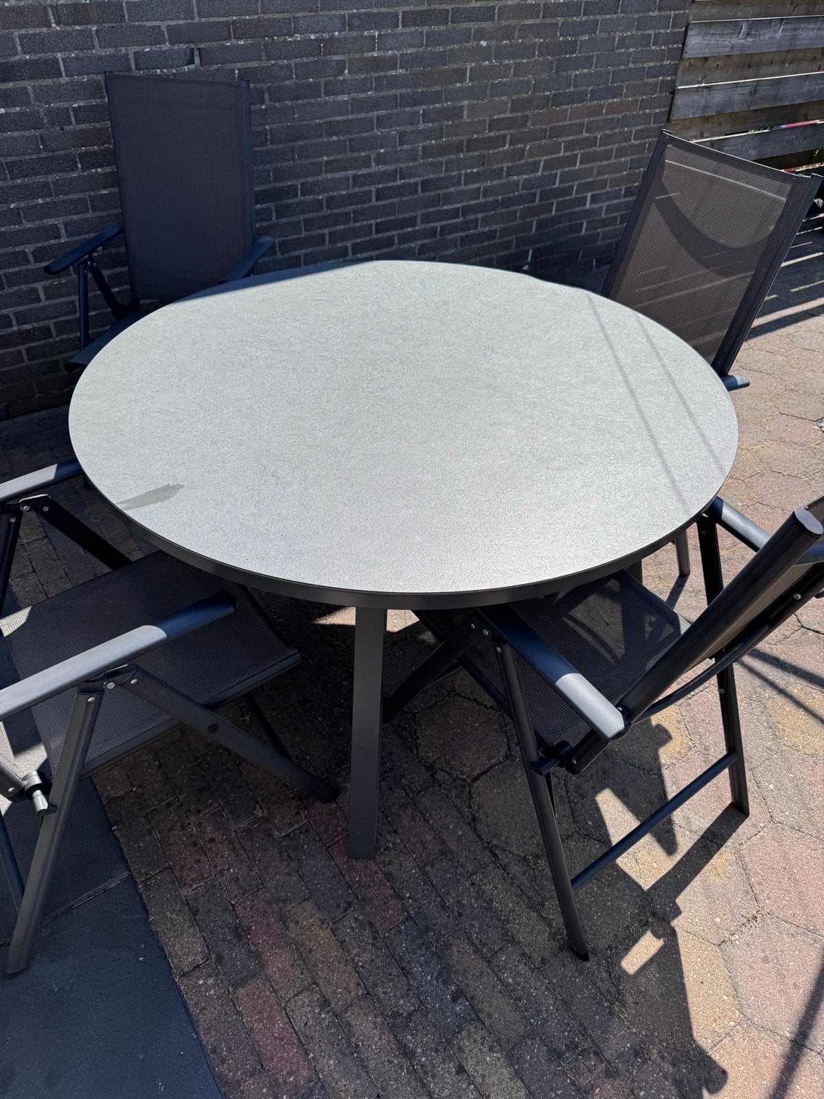 Hartman tafel en 4 stoelen van JYSK, Ophalen, 4 zitplaatsen, Gebruikt, Eettafel