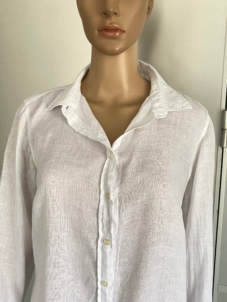 K247 Linnen blouse maat S/M=36/38 top wit, Wit, Ophalen of Verzenden, Zo goed als nieuw, Maat 36 (S)